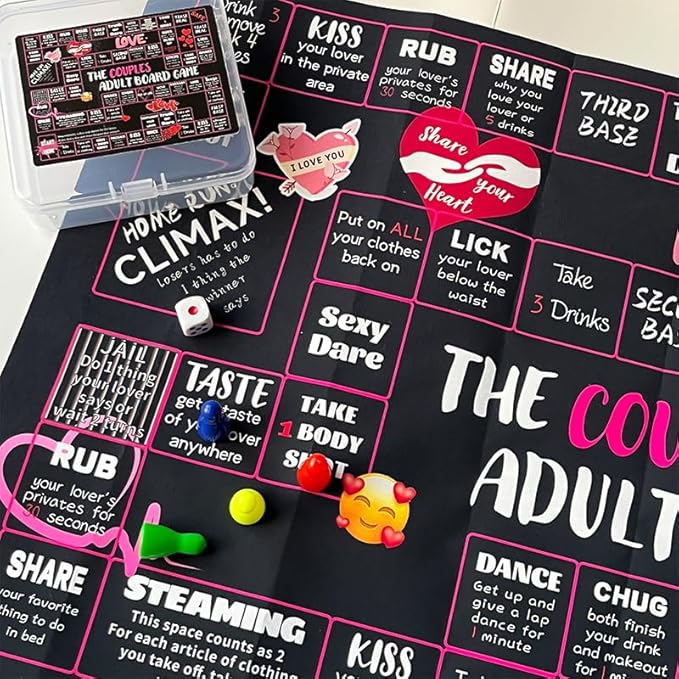 Adultopoly Board Game for Couples - Fun Date Night Card Game with Props, Adult Party Game for 2+ Players, Perfect for Couples Game Night (Classic)