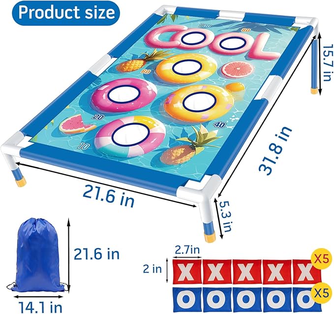 Remit Bean Bag Toss Game, Fun Outdoor Cornhole Set for Ages 3-8