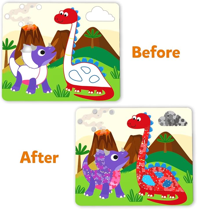 Skillmatics Dot It Sticker Art Activity - Dinosaurs, Mess-Free Fun for Kids, 500+ Stickers, Craft Kits, DIY Scrapbooking Activity, Travel Toys, Gifts for Boys & Girls Ages 3, 4, 5, 6, 7