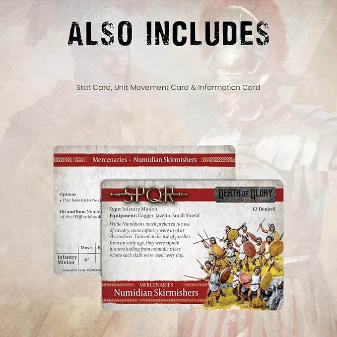 Wargames Delivered SPQR - Mercenaries - Numidian Skirmishers. 28mm Miniatures Base, Roman and Greek Military Legion Miniatures for Wargames, and Roman War Games by Warlord Games