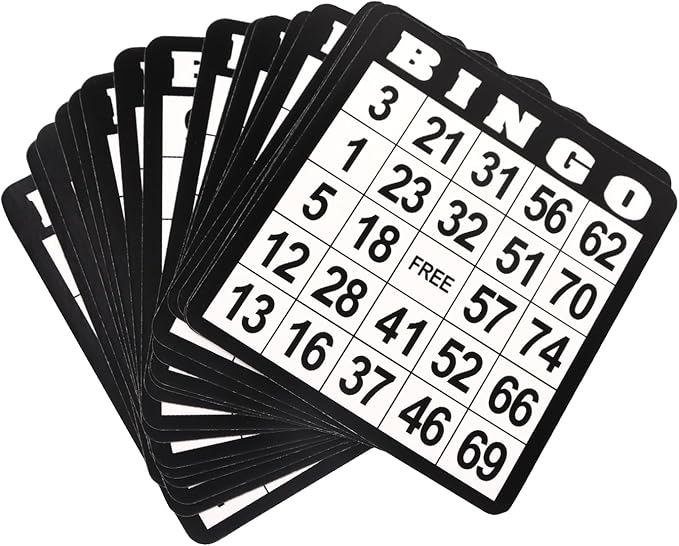 GSE Games & Sports Expert 18-Pack Bingo Game Cards with Easy Read Numbers, Reusable Paper Bingo Sheets for Family/Friend Parties
