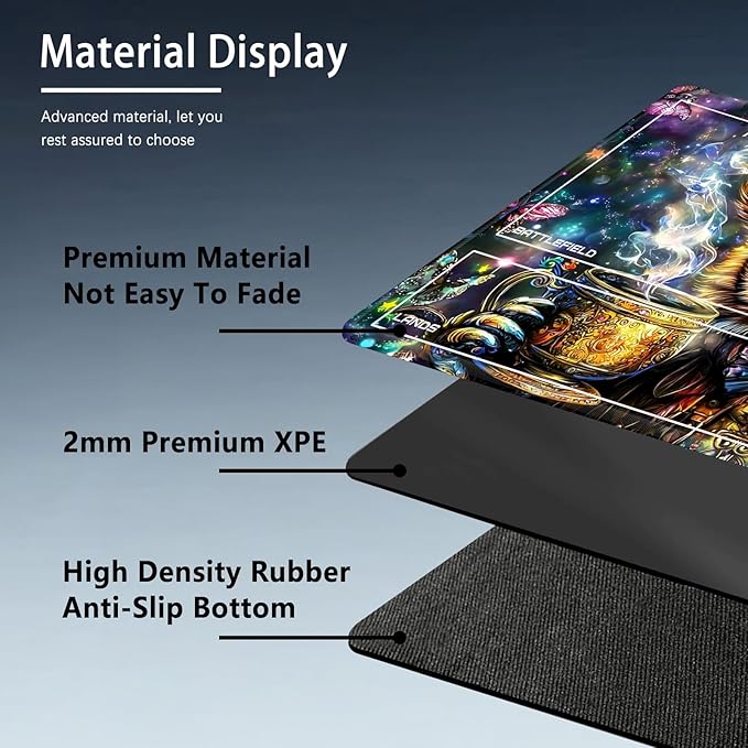 MTG Playmat Size 23.6x13.8in with Storage Bags Portable Playmat TCG and Board Game Mat for Cards Rubber Base Slip-Resistant Mousepad Desk Mat (Pink Sakura,with Zone)
