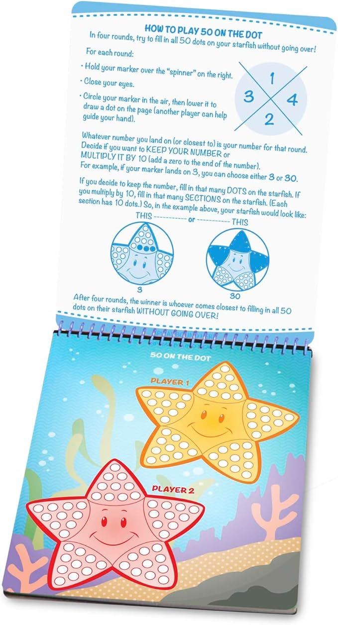 Melissa & Doug On the Go Game On! Reusable Games Wipe-Off Activity Pad Reusable Travel Toy with 2 Dry-Erase Markers - FSC Certified