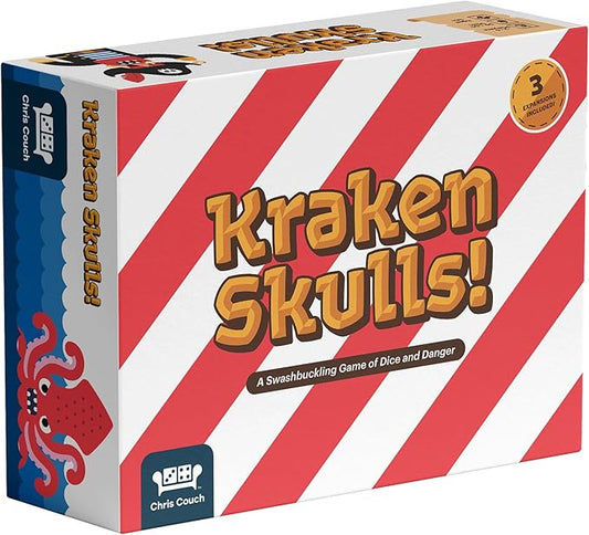 Kraken Skulls - A Swashbuckling Pirate Board Game of Dice and Danger! Family Game Night Fun, 30-45 Minutes, 2-6 Players, Ages 14+
