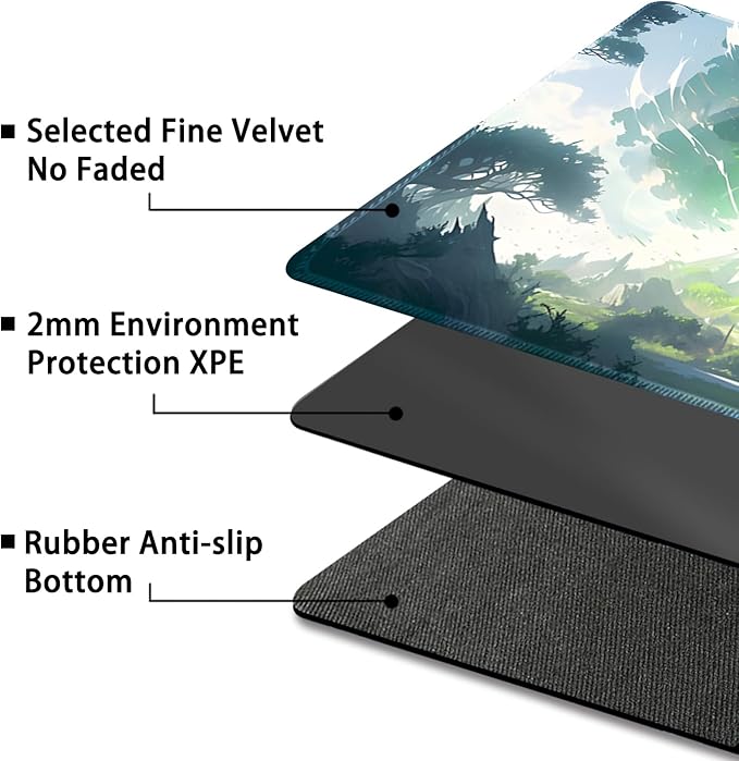 Playmat for MTG, with Free Storage Bags,Game Mat 24 x 14 inches, TCG and Board Game Mat for Cards,Mousepad Desk Mats (Tree 9-Regular)