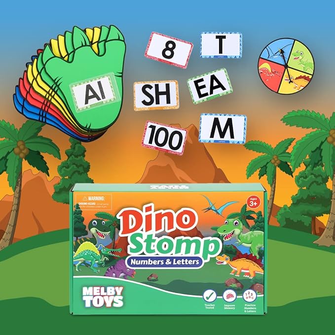 Dino Stomp Multiplication Game I Includes 144 Multiplication Flash Cards and 144 Division Flash Cards | Math Games for Kids 8-12 I 2nd, 3rd, 4th Grade Multiplication Games