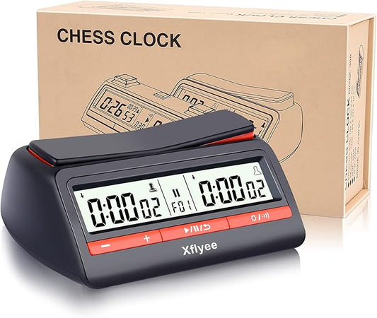 [2023 New] Xflyee Chess Clock - Digital Chess Timer, Available for Portable Timer for Board Games and Chess with Bonus and Delayed Countdown Function