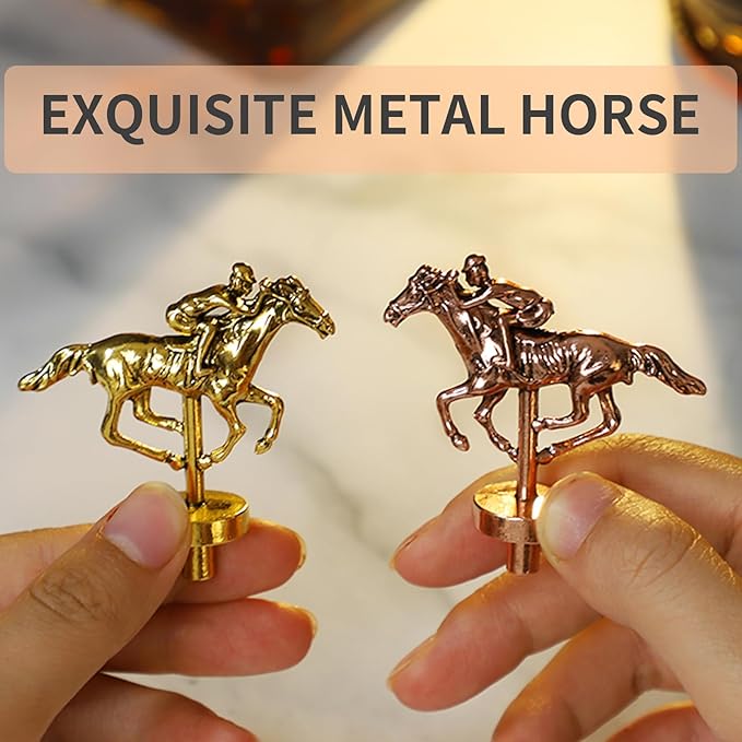 2 Pack Metal Horse Racing Board Game Card Board Game Finish Line Luxury Edition Solid Wood Race Game Board 11 Batches of Metal Model Horses 2 Sets of Dice and 2 Boxes of Cards (Log)…