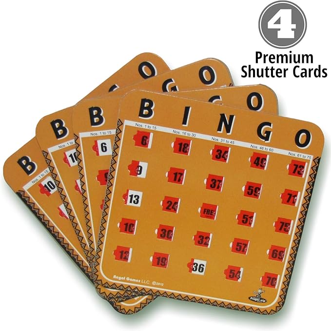 Regal Bingo Family Bingo Game Set with 8" Wheel Cage, Bingo Cards with Sliding Windows, Bingo Balls & Master Board - Large Group Bingo Games for Adults