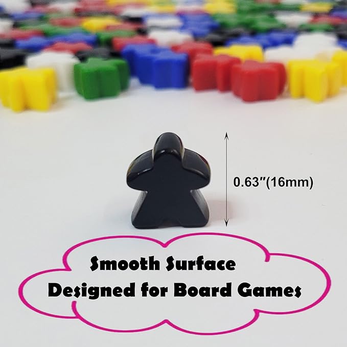 144 Pieces Meeples Game Tokens – Opaque Board Game Pieces in 6 Colors, Perfect for Board Games, with Convenient Portable Storage Box