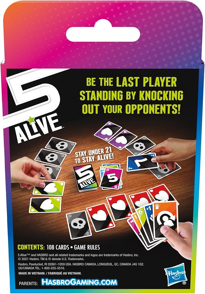 5 Alive Card Game, Fast-Paced Game for Kids and Families, Easy to Learn, Fun Family Game for Ages 8 and Up, Card Game for 2 to 6 Players