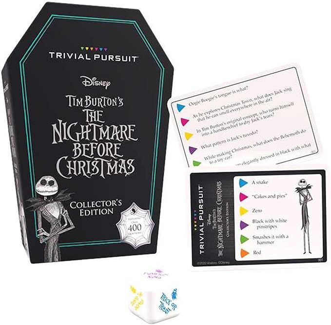 TRIVIAL PURSUIT: Disney Tim Burton’s The Nightmare Before Christmas | Collectible Trivia Board Game Featuring 420 Questions from Classic Stopmotion Film | Officially-Licensed Disney Game & Merchandise