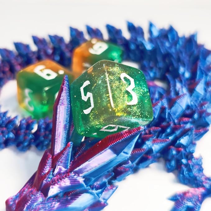 10 PC D6 dice 16mm Acrylic Dice Set for RPG MTG DND Dice Table Games and Board Games (Green+Coffee)