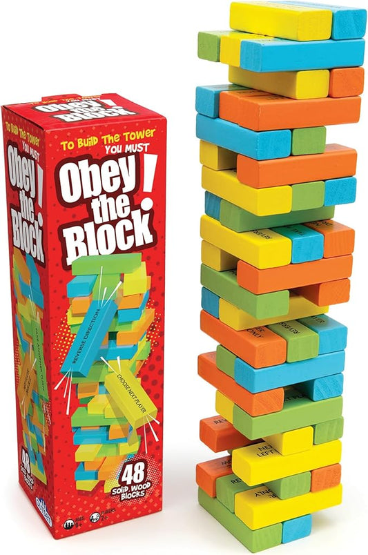 Outset Media Obey The Block - 48 Solid Wood Blocks - for 2 to 6 Players Ages 8 and up