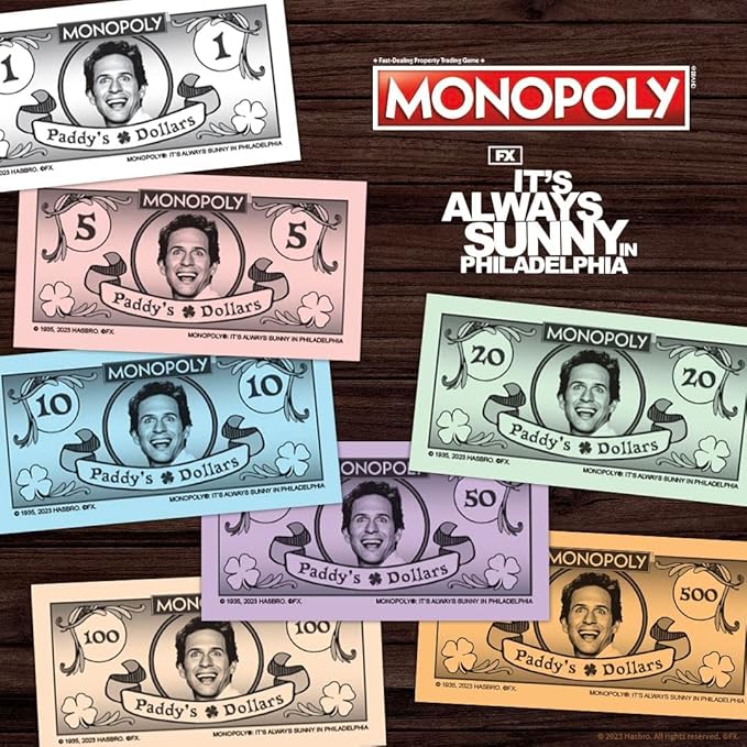 Monopoly It’s Always Sunny in Philadelphia | Officially Licensed Monopoly Board Game | Award Winning FX Sitcom