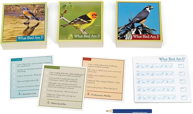 Outset Media What Bird Am I? – The Bird Identification Game – Contains 300 Cards for 2 or More Players Ages 14 and up