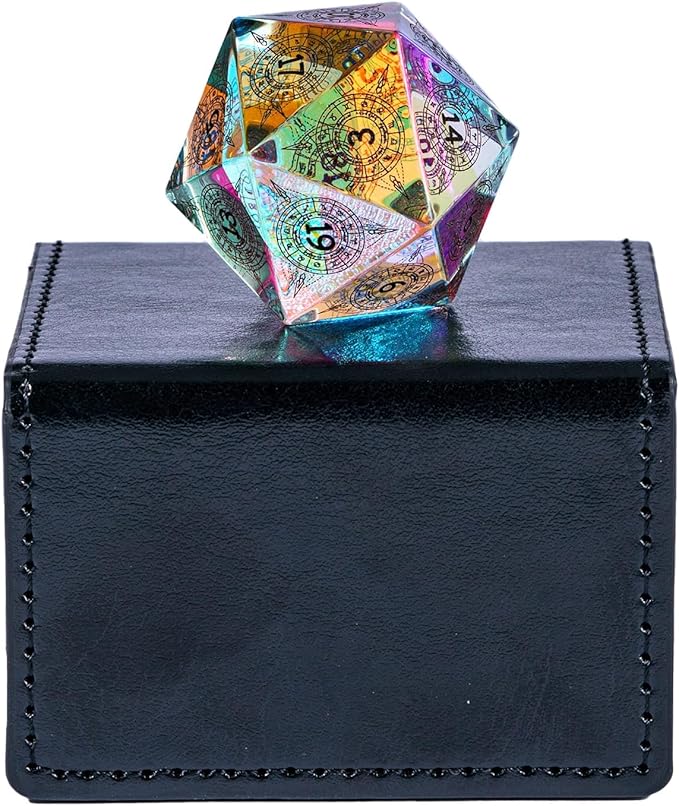 UDIXI 30mm Prism Glass D20 Dice Large Polyhedral Dice RPG 20 Sized DND Dice for Dungeons and Dragons Role Playing Games Tabletop Games,D&D