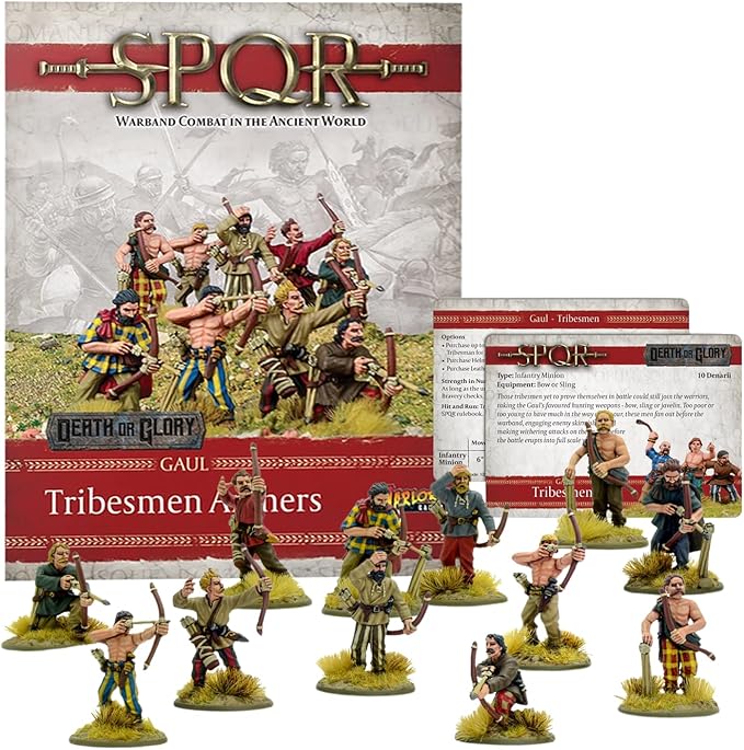 Wargames Delivered SPQR - Gaul - Tribesmen Archers. 28mm Miniatures Base, Roman and Greek Military Legion Miniatures for Miniature Wargames, and Roman War Games by Warlord Games