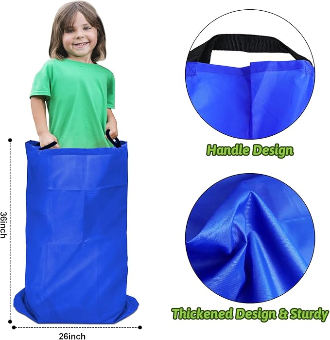 Potato Sack Race Bags, Tic Tac Toe Game, Egg Spoon Race, 3 Legged Races Bands, 39PCS Outdoor Games Sets for Birthday Party Field Day Family Reunion Carnival, Kids Adults Outside Yard Lawn Easter Game