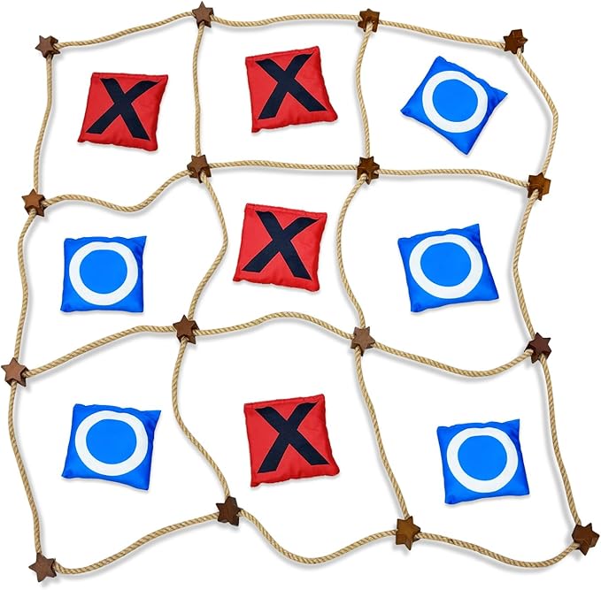Giant Tic Tac Toe Outdoor Games,3ft x 3ft Portable Bean Bag Toss,Corn Corn Hole for Adults Kids,Backyard Lawn Camping