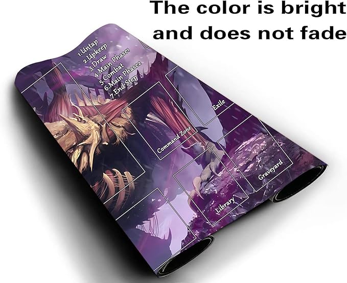 MTG Playmat, Game Play Mat for MTG TCG 24 x 14 inches Trading Card Inked Game Playmats with Storage Bag Smooth Rubber Surface Battle Game