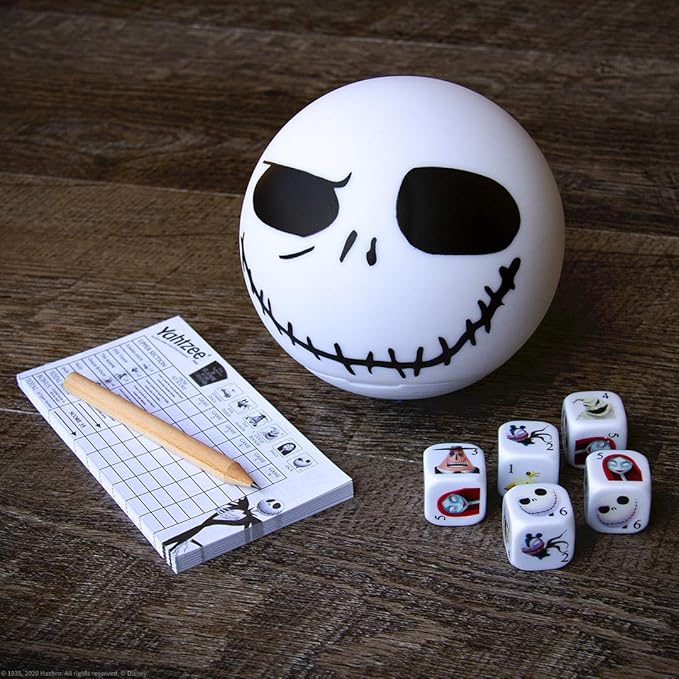 Disney Yahtzee The Nightmare Before Christmas Dice Game | Collectible Jack Skellington Toy | Family Dice Game & Travel Games