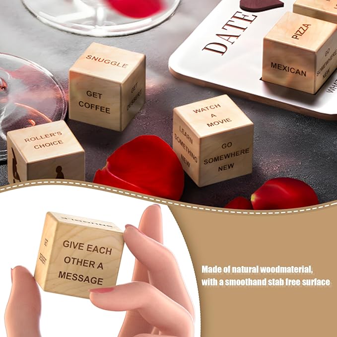 Date Night Dice, Couples Gift Ideas Decision Dice for Girlfriend Boyfriend Romantic Date Night Ideas for Him and Her Anniversary Birthday Gifts for Husband Wife Couples Toys