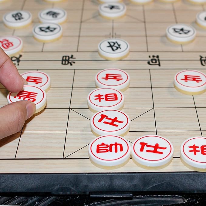 12.2 inch Magnetic Chinese Chess Set Xiangqi Portable Travel Board Game Traditional Classic Educational Strategy Games Travel Folding Board Set