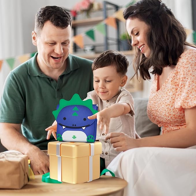 Lehoo Castle Montessori Busy Board for Toddlers 2-4, Busy Book for Toddlers 1-3, Activity Books for Airplane Car, Toys for 2 Year Old Boy Gift, Sensory Travel Toys, Preschool Busy Book (Dino)