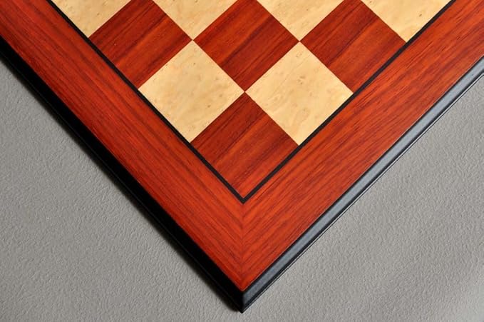The House of Staunton Standard Traditional Chess Board - 2.25" (Coral Ash Root & Bird's Eye Maple - Satin Finish)
