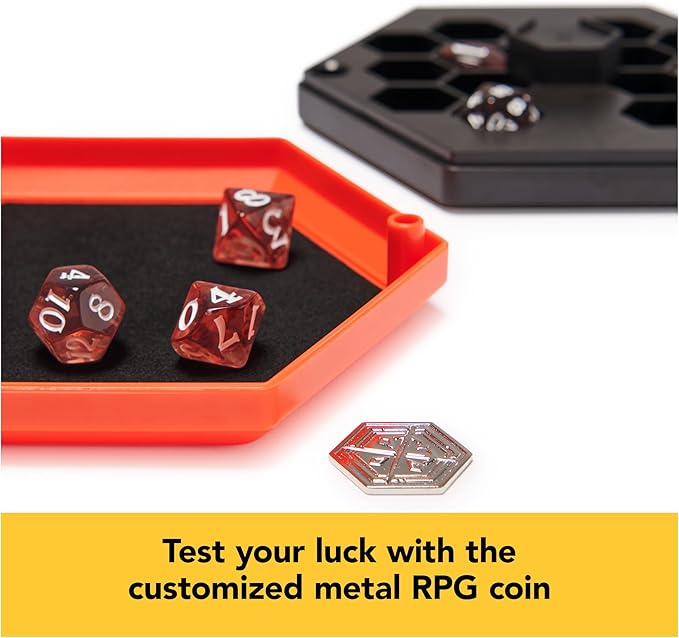 Spin Master Games, Campaign Dice, Premium Dice to Go, Set of Polyhedron Dice for RPG & Board Games, Storage Case, DND Dungeons and Dragons, MTG Magic The Gathering, for Ages 8 & Up