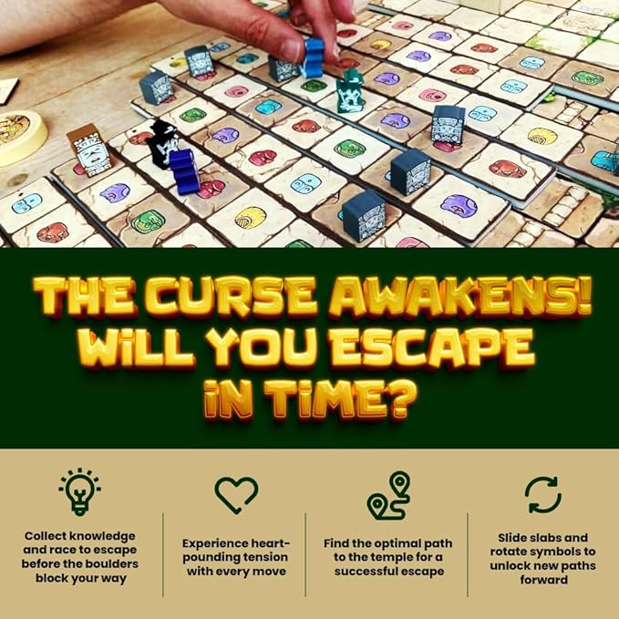 Mayan Curse – A Thrilling Puzzly Board Game with Strategy, Adventure, and Suspense – The Ultimate Tabletop Game for Adults, Families, and Escape Game Room Excitement