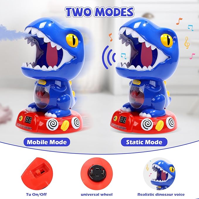 EagleStone Movable Dinosaur Toys for Kids 5-7, Spaying & Auto Scoring, Dino Shooting Target Game with 2 Pump Guns, 48 Foam Balls, Sound, Fun Gift for Boys & Girls, Party Favor