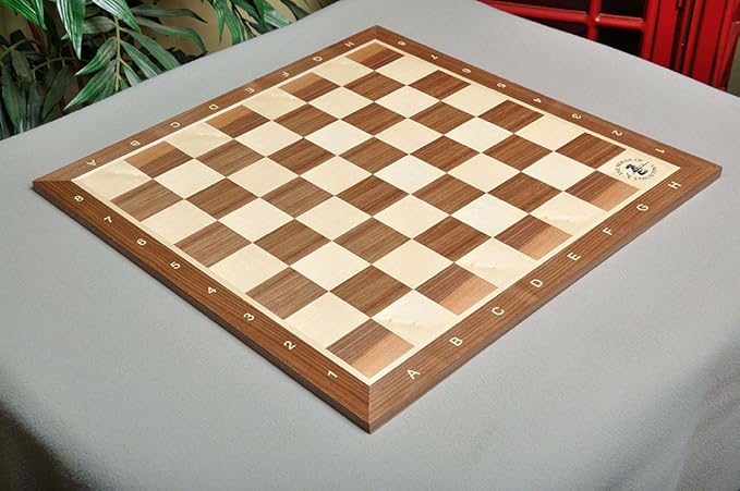 The House of Staunton Walnut & Maple Wooden Chess Board - 2.0" with Notation & Logo