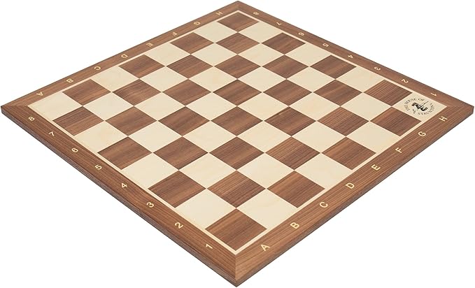 The House of Staunton Walnut & Maple Wooden Chess Board - 2.0" with Notation & Logo