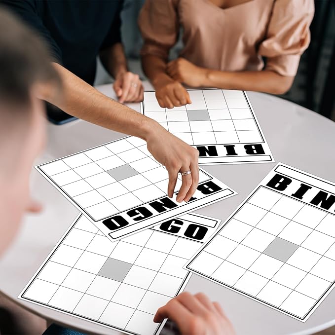 36 Pcs Blank Bingo Cards White Jumbo Bingo Game Board Make Your Own Cards Bulk Blank Large Sheet Squares Funny Game Board for Adult Party Square Fill in Gift