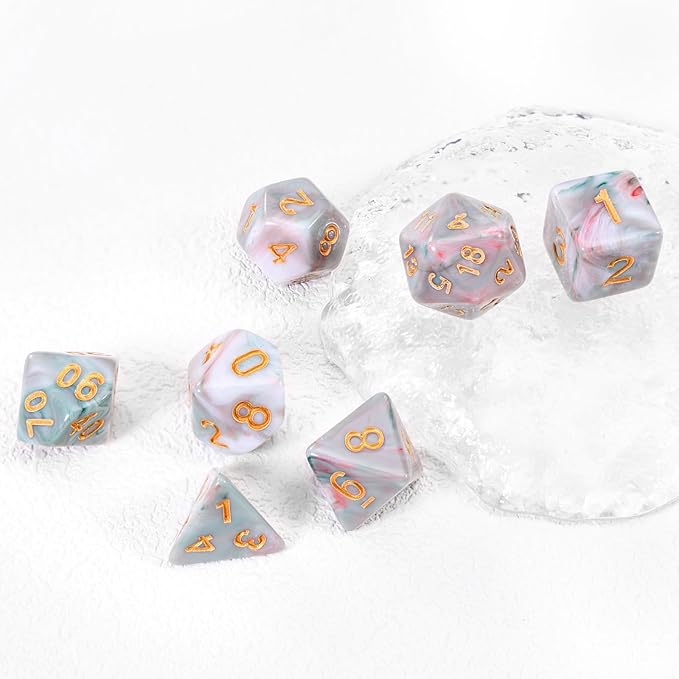Role Playing Dice Set - 16mm Polyhedral DND Dice in Mixed Colors (Red, Dark Green, Light Green) - Perfect for Dungeons and Dragons, Tabletop Games, and Math Teaching