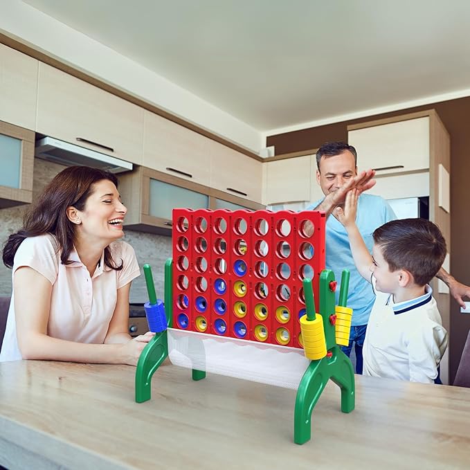 Aywewii 1.9 Feet Giant 4-to-Score Connect Game Set for Kids and Adults 4 in A Row Game Outdoor Indoor Yard Camping Party Family Games Tabletop Games
