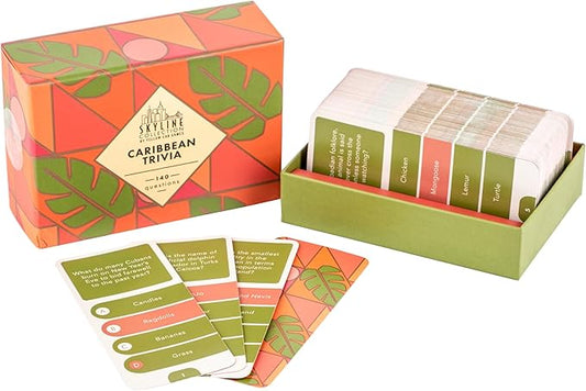 Skyline Collection Trivia Set - Caribbean Trivia, 140 Question Cards - Game Night Entertainment for Families & Friends