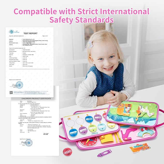 Freebear Busy Board, Travel Toys, Quiet Book, Sensory Toys for Toddlers 2 3 4, Montessori Toys/ Activities Board, Educational Toys for 2 Year Old Girls Boys Gift，Princess