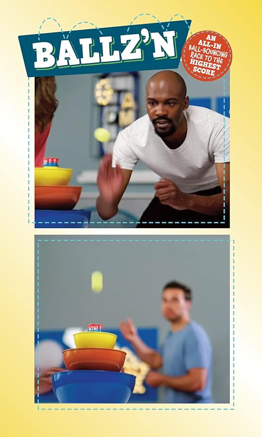 Ballz'n | The Fast Paced Pong Ball Bouncing Trick Shots Game for Tipsy Adults and Family Game Night | Fun Family Board Game Floor Game Party Game Adult Game | Portable and Easy Storage | 2-6 Players