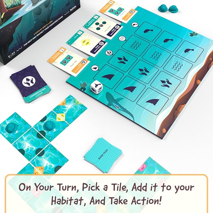 Buffalo Games - I Heart Manatees - Manatee Habitat Building Game - Deck Building and Strategy - Eric Lang Game- Ages 10 and Up