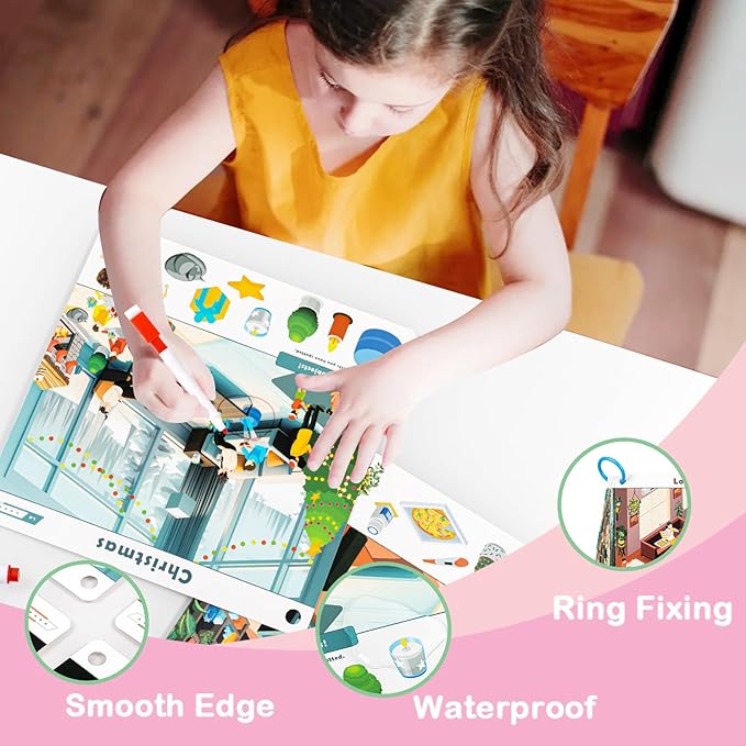 Tichgeim Search and Find Educational Game for Kids Ages 6-8, Seek and Find Games for Toddlers, Kindergarten Look and Find Activity Gifts for 3-5 Boys Girls