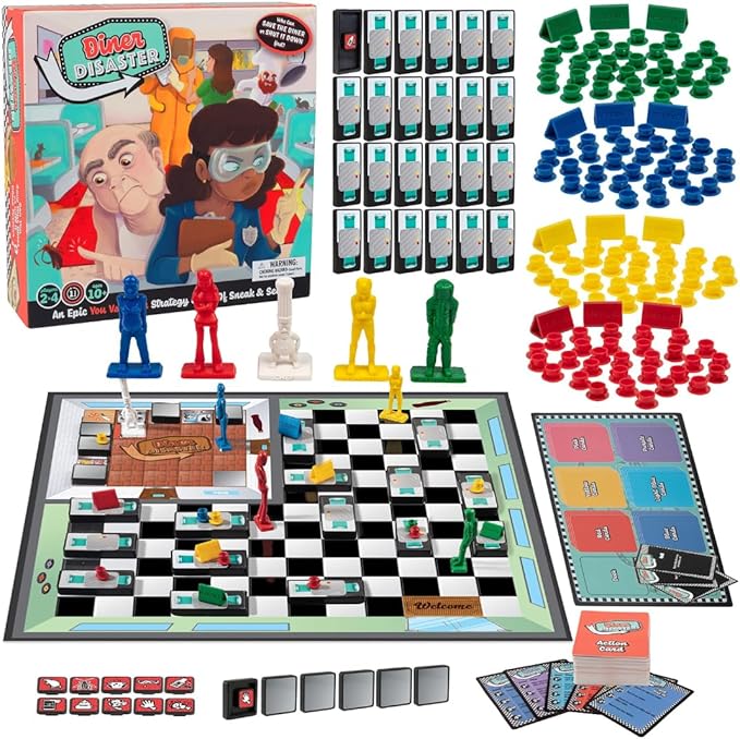 Diner Disaster – Hilarious Strategy Board Game for Families & Friends | Restaurant Owner vs. Health Inspector Party Game | Ages 8+ | 2–4 Players