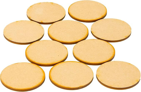 The Broken Token MDF Circle Miniature Bases - Visible & New Miniature Bases with Clear Acrylic and MDF Bases - Pack of 10 (2")