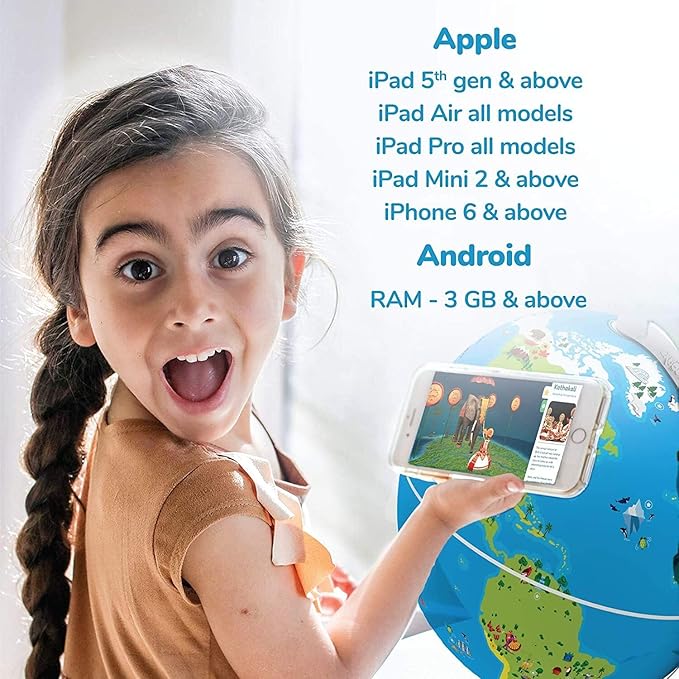 PlayShifu Smart Educational Globe for Kids, Interactive AR Toy, Ideal for Preschool Learning, Birthday Gift for Boys and Girls, STEM Toy for Kids Ages 4-10