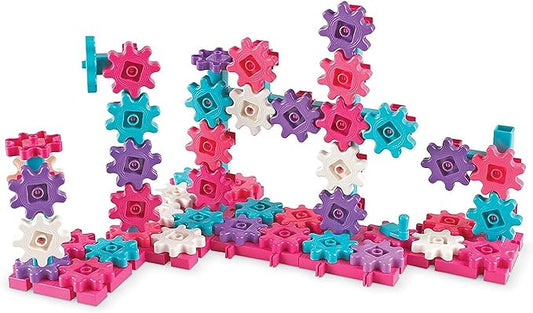 Learning Resources Gears! Gears! Gears! Deluxe Building Set Pink - 100 Pieces, Ages 3+ STEM Toys, Gears for Kids, Preschool Building Sets