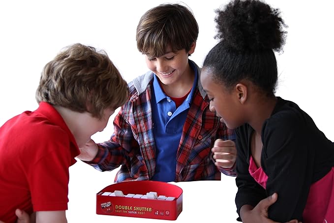 Tabletop Dice Game, Shut The Box, Kids Teens Adults Family Game Night, Portable Felt-Lined Travel Game, 1-4 Players, Ages 8+, Double Shutter by Blue Orange Games