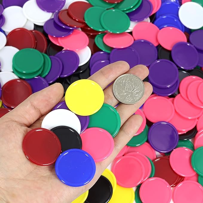 480Pcs Plastic Poker Mini Chips in 8 Colors Bulk Poker Card Game Chips for Game Play Learning Math Counting Kids Teaching Rewards（3CM in Diameter）