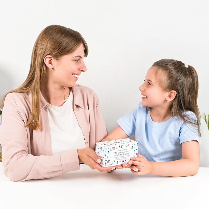 700 Family Conversation Cards, Fun Conversation Starters for Families, Play Dinner Table Games, Family Talking Cards, Color-Coded Across 6 Topics, Take Anywhere